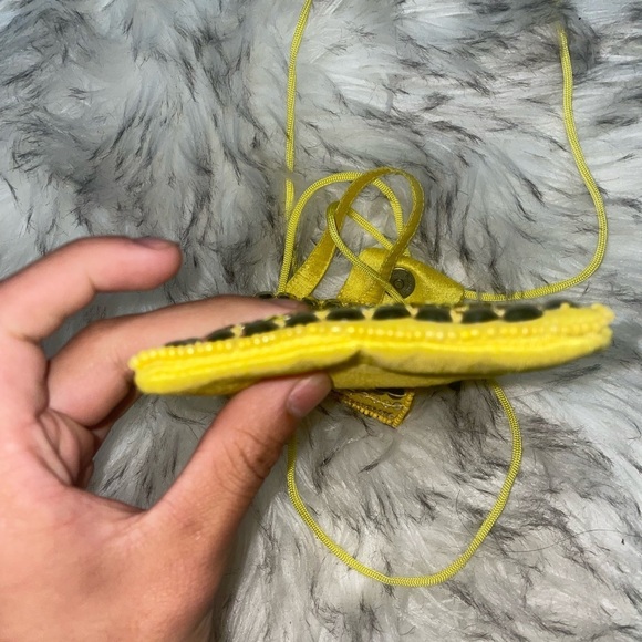 Beaded phone bag crossbody Yellow pouch travel bag vacation bag summer bag - Picture 4 of 16